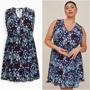 NWT Torrid 4 Mini Floral Chiffon Ruffle Dress; Plus Size Women's 4X, 26 26W